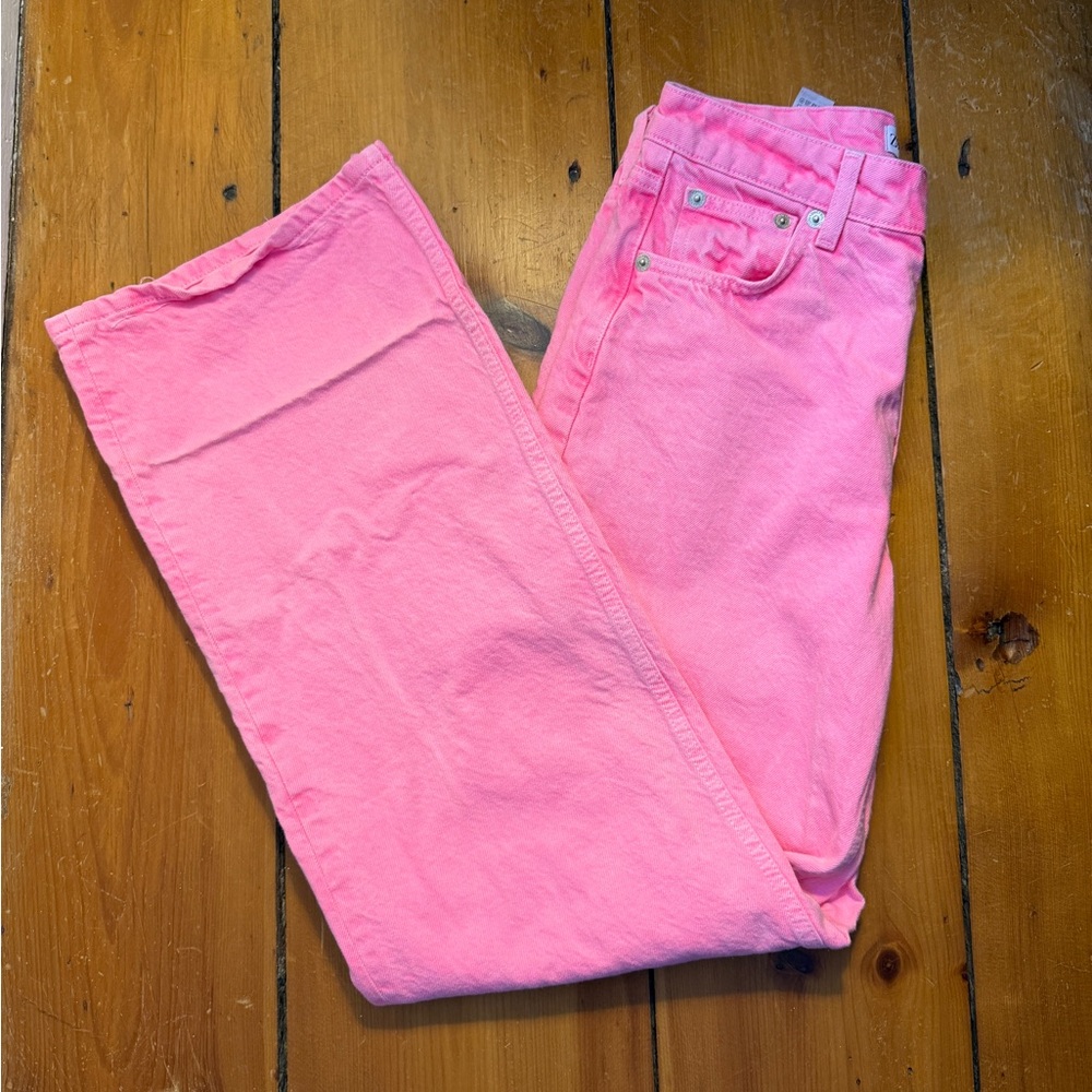 Zara Bubble Gum Pink Boogie Jeans
